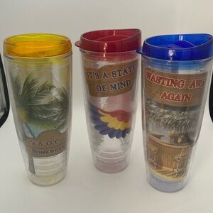 3 Margaritaville double wall plastic tumblers water beverage bottles 26 Oz